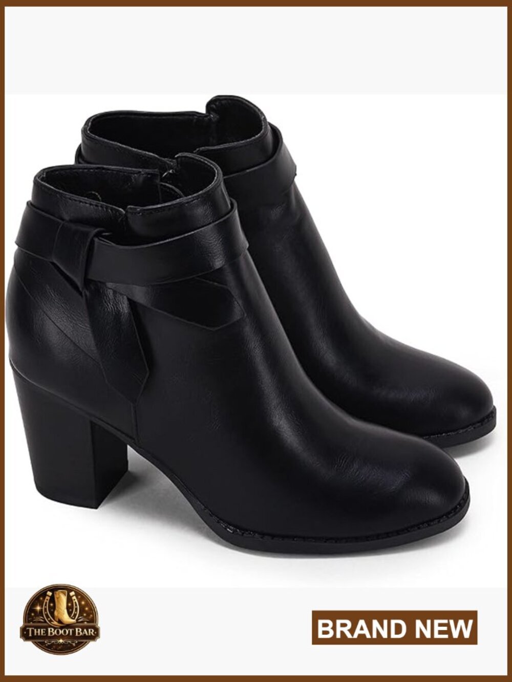 Women's Ankle Booties with Stacked Heel, Side Bow Tie, Zipper Closure
